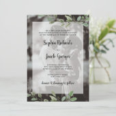 Invitation Vert aquarelle simple | Mariage photo Kraft (Debout devant)