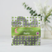 Invitation Vert Argent Feuille Or Paillettes Rose Lune Saint- (Debout devant)