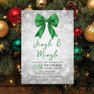 Invitation Vert argenté Jingle Mingle Noël Merveilleux Hiver