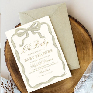 Invitation vert Baby shower neutre pour les femmes