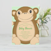 Invitation Vert Baby shower singe (Debout devant)