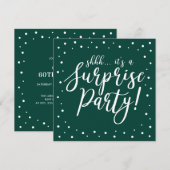 Invitation Vert & Blanc | 60e fête d'anniversaire surprise (Devant / Derrière)