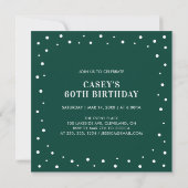 Invitation Vert & Blanc | 60e fête d'anniversaire surprise (Dos)