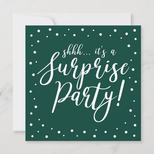 Invitation Vert & Blanc | 60e fête d'anniversaire surprise (Devant)
