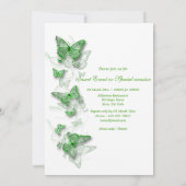 Invitation vert blanc anniversaire fiançailles mariage (Dos)