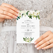 Invitation Vert Blanc Automne Floral Décontracté Mariage