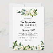 Invitation Vert Blanc Automne Floral Fête des mariées espagno (Devant)