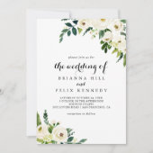 Invitation Vert Blanc Automne Floral Le Mariage De (Devant)