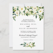 Invitation Vert Blanc Automne Floral Mariage traditionnel (Devant)