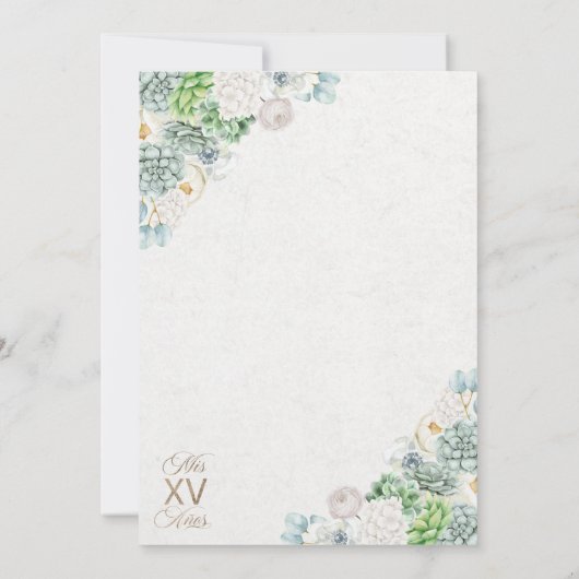 Invitation Vert Blanc Cactus Bottes Occidentales Charra Quinc (Dos)