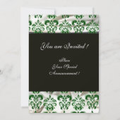 INVITATION VERT BLANC NOIR SOIE DOMMASQUE MONOGRAMME (Dos)