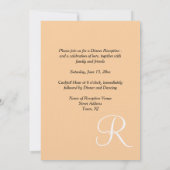 Invitation Vert Blanc Rose Beige Monogramme Rayures Réception (Dos)