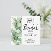 Invitation Vert blanc sauge élégante botanique nuptiale (Debout devant)