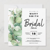 Invitation Vert blanc sauge élégante botanique nuptiale (Devant)