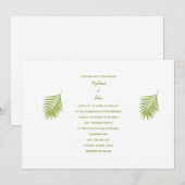 Invitation Vert Blanc Tropical Feuille de Palme Élégant Maria (Devant / Derrière)