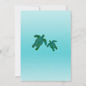 Invitation Vert bleu aquarelle BABY SHOWER des tortues de mer (Dos)