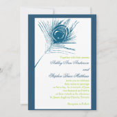 Invitation Vert bleu d'invitations de mariage de plume de (Devant)