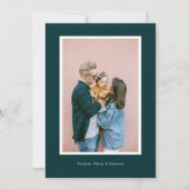 Invitation Vert bleu Illustré Floral Wreath Photo Holiday (Dos)