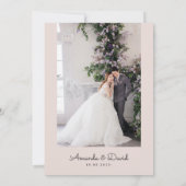 Invitation Vert bleu rose doux Mariage floral romantique (Dos)