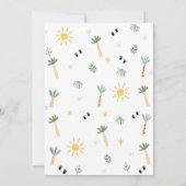 Invitation Vert bleu Trois Rex Dinosaur 3e anniversaire (Dos)