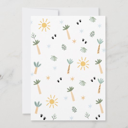 Invitation Vert bleu Trois Rex Dinosaur 3e anniversaire (Dos)