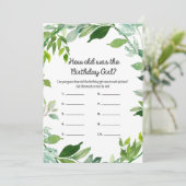 Invitation Vert Botanique Anniversaire Jeu fille 5x7" Taille (Debout devant)