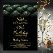 Invitation Vert Braid Or N'importe quel âge Surprise Annivers