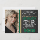 Invitation Vert & Bronze Gold Empreinte de patte Graduation 2 (Devant)