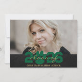 Invitation Vert & Bronze Gold Empreinte de patte Graduation 2 (Dos)