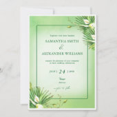 Invitation Vert Calla Lily Budget Été Tout En Un Mariage (Devant)
