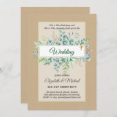 Invitation Vert CATHOLIQUE Mariage Budget chrétien Moderne (Devant / Derrière)