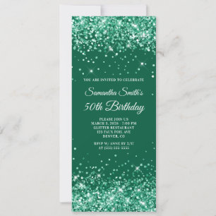 Invitation Vert Chasseur Pailleté 50e Anniversaire