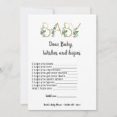 Invitation Vert Cher bébé espoir souhaite Baby shower jeu (Devant)