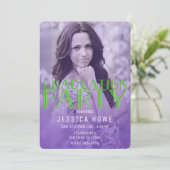 Invitation Vert Citron Fête de Remise des Diplômes Photo de L (Debout devant)