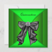 Invitation Vert citron noir Qiunceanera (Devant)