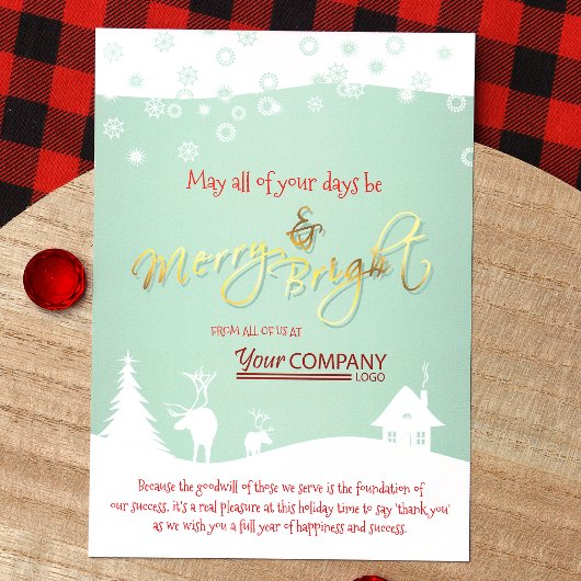 Invitation Vert clair, Logo rouge, White Snow Company