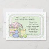 Invitation Vert de cadeaux de bébé (Devant)