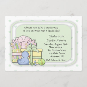Invitation Vert de cadeaux de bébé