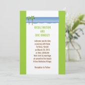 Invitation Vert de crème de palmiers d'invitations de mariage (Debout devant)