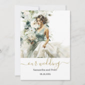 Invitation Vert de eucalyptus bleu poussiéreux (Devant)