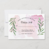 Invitation Vert de eucalyptus rustique moderne aquarelle RSVP (Devant)