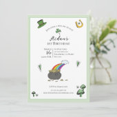 Invitation Vert de la Saint-Patrick Arc-en-ciel 1er Anniversa (Debout devant)