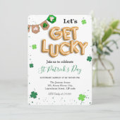 Invitation Vert de la Saint-Patrick trèfle chanceux fête (Debout devant)