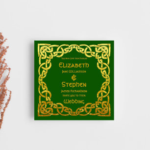 Invitation Vert de mariage celtique Nœud celtique en faux o