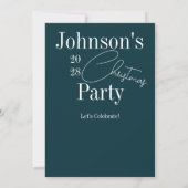 Invitation Vert de Noël moderne (Dos)