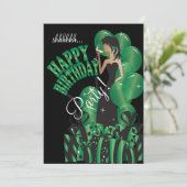 Invitation Vert de nom et d'âge | de la fille | (Debout devant)