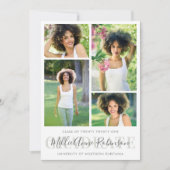 Invitation Vert de Sage| Diplômé Script 4 Photos Graduation (Devant)