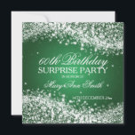 Invitation Vert de scintillement de vague de fête<br><div class="desc">Soixantième conception élégante d'invitation de fête d'anniversaire de surprise avec le motif vert de scintillement sophistiqué de vague, le nom et la date faite sur commande et le texte supplémentaire. Impressionnez votre famille et amis avec cette conception élégante et chique de faire-part d'anniversaire. Entièrement personnalisable ! Facile à utiliser et...</div>
