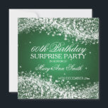 Invitation Vert de scintillement de vague de fête<br><div class="desc">Soixantième conception élégante d'invitation de fête d'anniversaire de surprise avec le motif vert de scintillement sophistiqué de vague, le nom et la date faite sur commande et le texte supplémentaire. Impressionnez votre famille et amis avec cette conception élégante et chique de faire-part d'anniversaire. Entièrement personnalisable ! Facile à utiliser et...</div>
