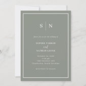 Invitation Vert de taille minimale et chic | Tout en un Maria (Devant)